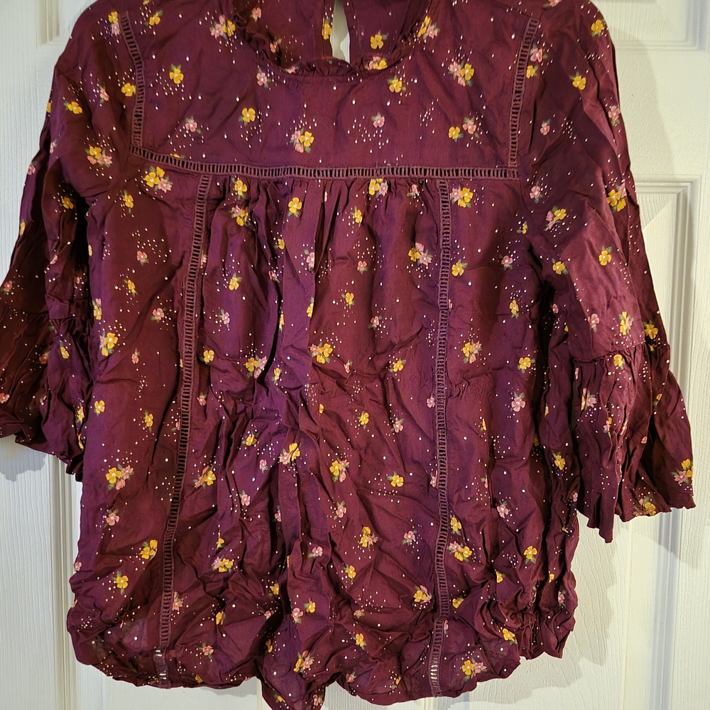 Old Navy Purple Floral Blouse